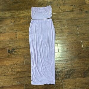 Fashion Nova Lavender Strapless Two-Piece Outfit